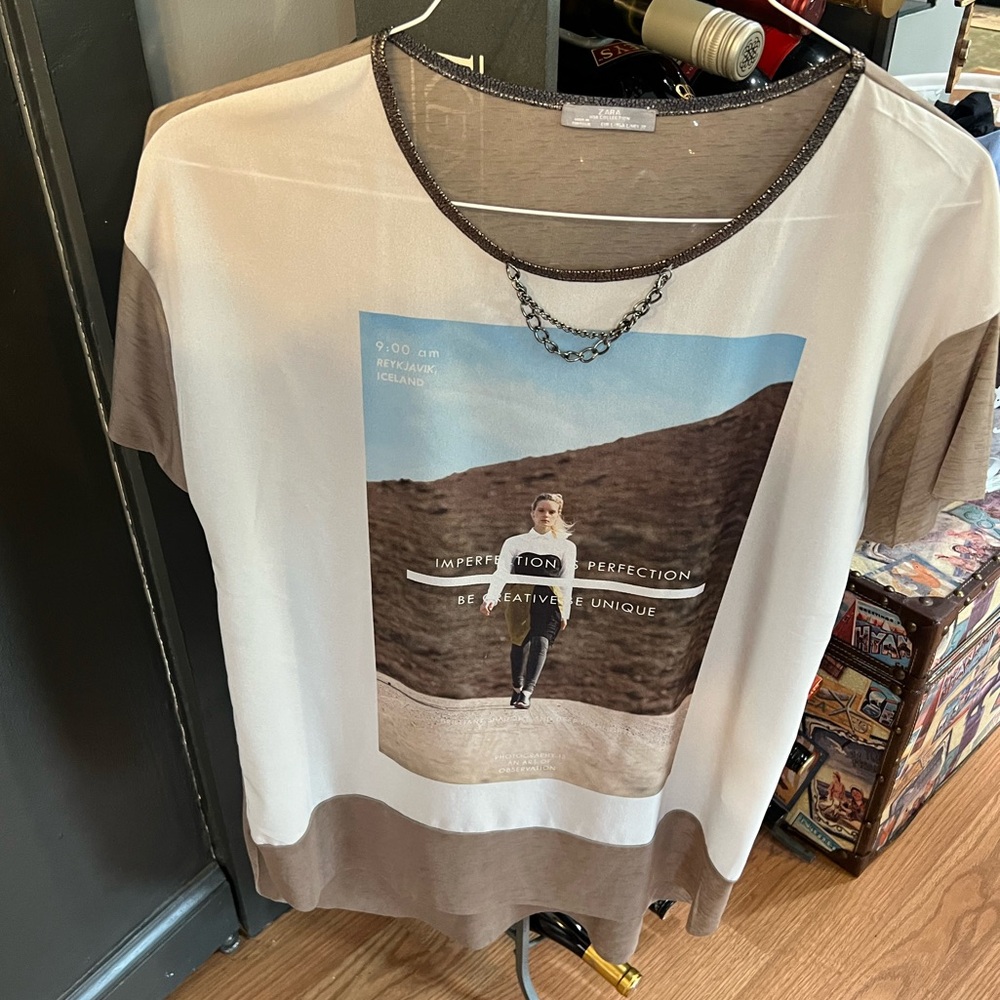 ZARA W&B collection tunic style top